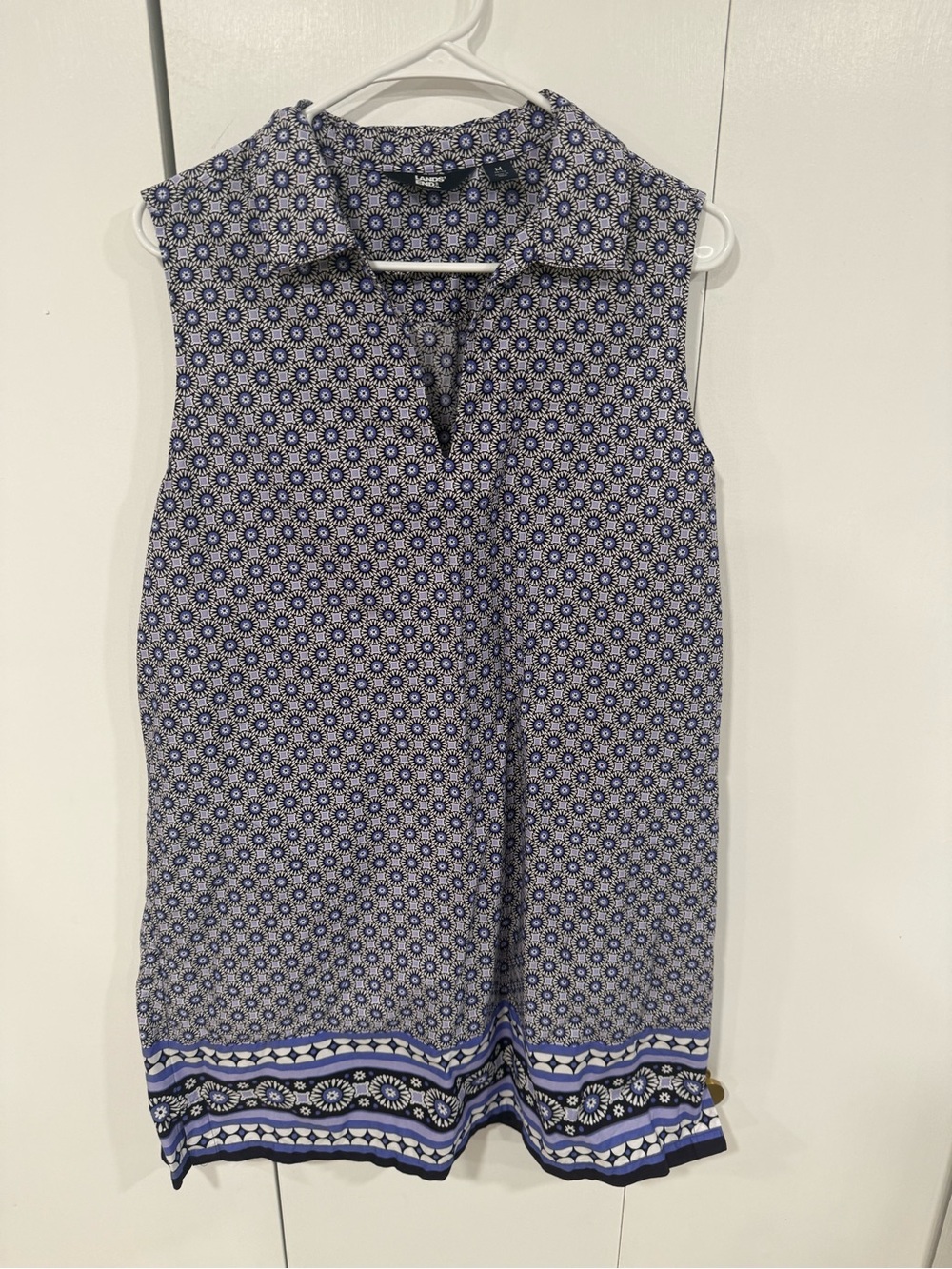 Lands' End Sleeveless Collared Dress